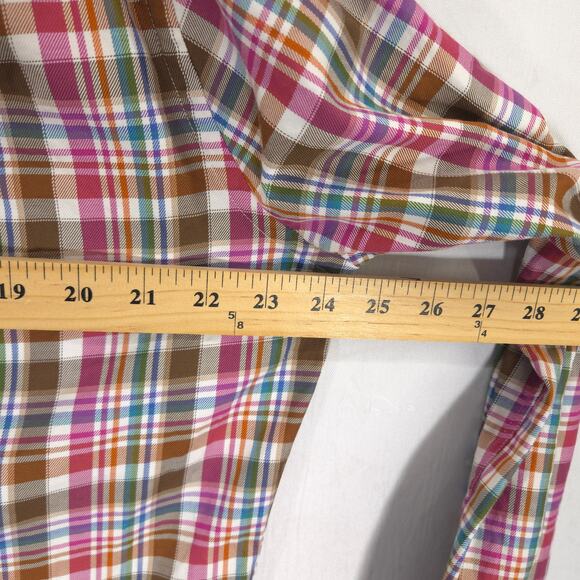 Peter Millar Shirt Mens L Multicolor Plaid Casual Preppy Long Sleeve Button Up - Picture 8 of 11